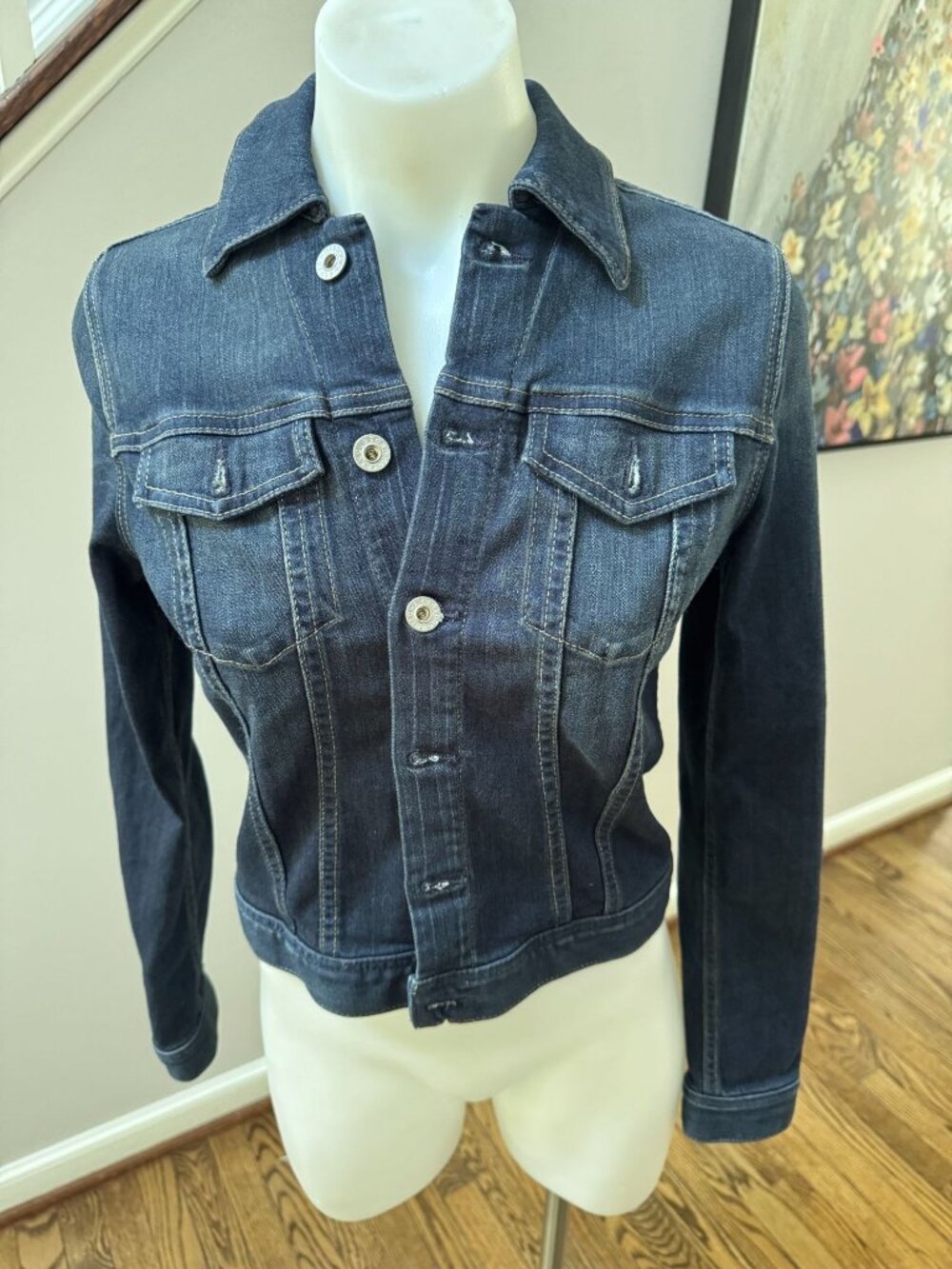 AG Jeans Robyn Denim Jacket Dark Blue Size XS